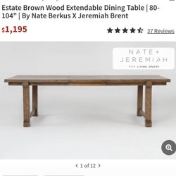 Estate Brown Wood Extendable Dining Table | Nate Berkus x Jeremiah Brent
