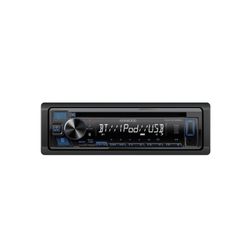 KENWOOD KDC-BT282U CD Car Stereo - Single Din, Bluetooth Audio, USB MP3, FLAC, Aux in, AM FM Radio, Detachable face with White 13-Digit LCD Display an