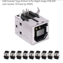USB Female Type-B Port 4-Pin Right Angle PCB DIP Jack Socket 7 Pack by MXRS