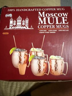 Moscow mule copper mug set