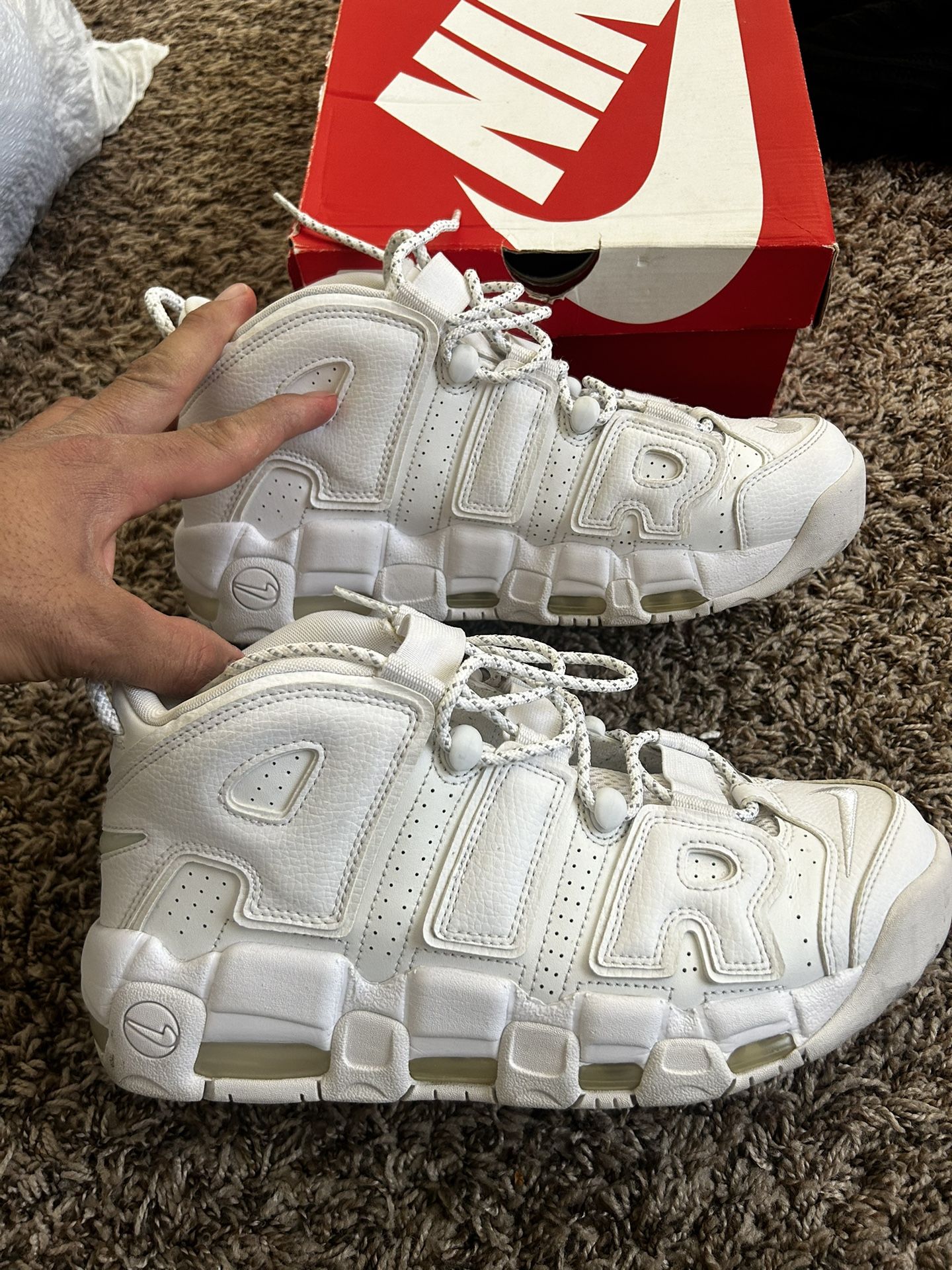 Nike Air More Uptempo Triple White – Size 9 Men