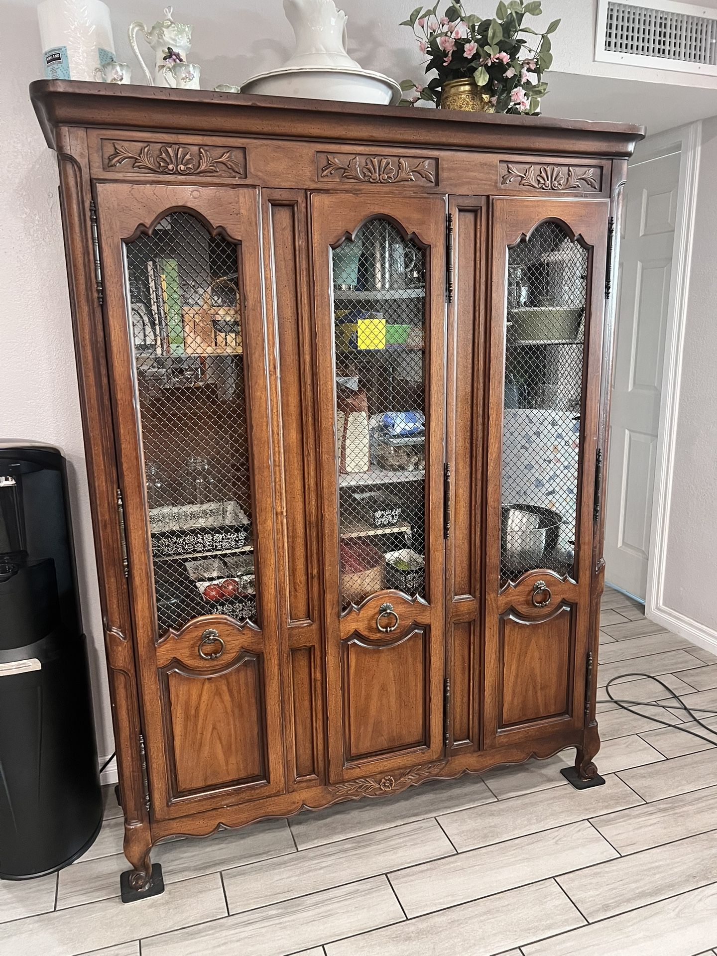 Rare Carved China Cabinet