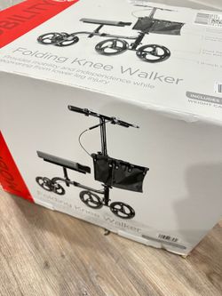 Folding knee scooter walker for leg injury / Carriola para dolor de pies