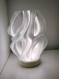 Modern twisted bedside lamp