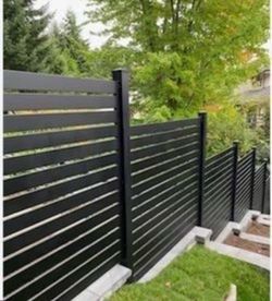 Aluminum, horizontal fence panels adjustable and powder coated