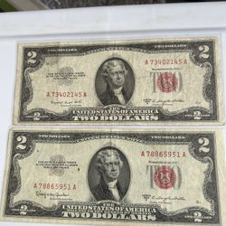 TwoDollar bill Re seal 1953 c 1953b