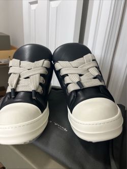 Rick Owens Black Leather Low-Top Sneakers  us size 10.5-11 eu size 44