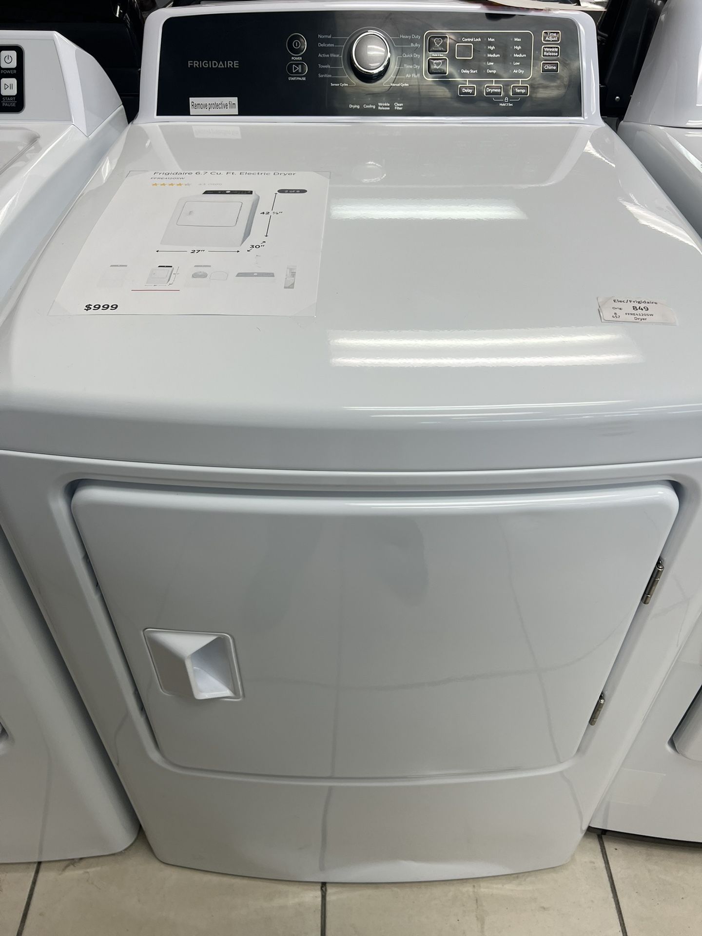 frigidaire electric dryer