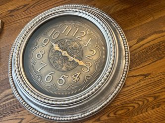 Art Deco Silver & Gold Leaf Clock