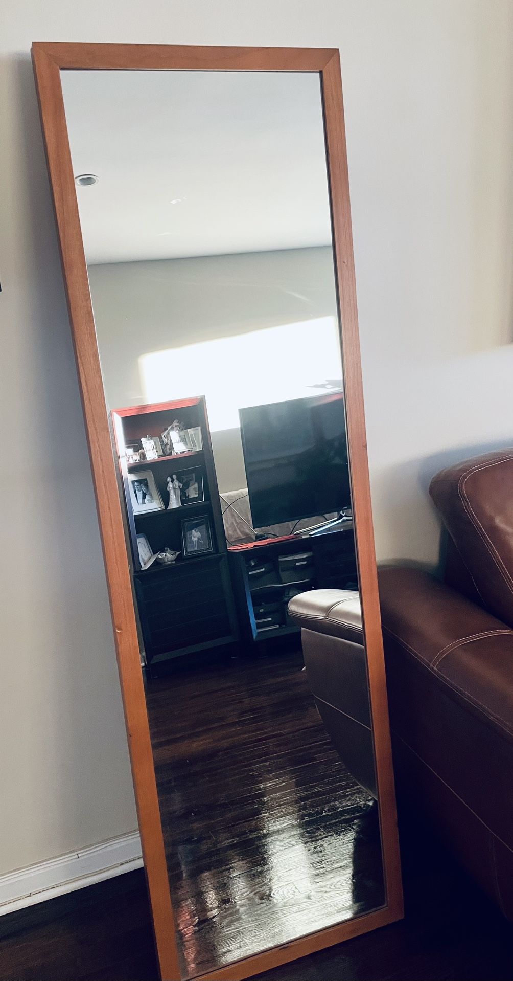 Beautiful Wood Floor Mirror