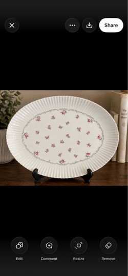 Parisienne 12” Pink Rose Floral Serving Platter