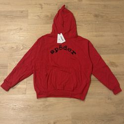 New Red VVS Sp5der Hoodie Size Large