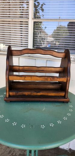 Vintage 1970's Rustic Pine Wood Magazine/ Vinyl Record Holder