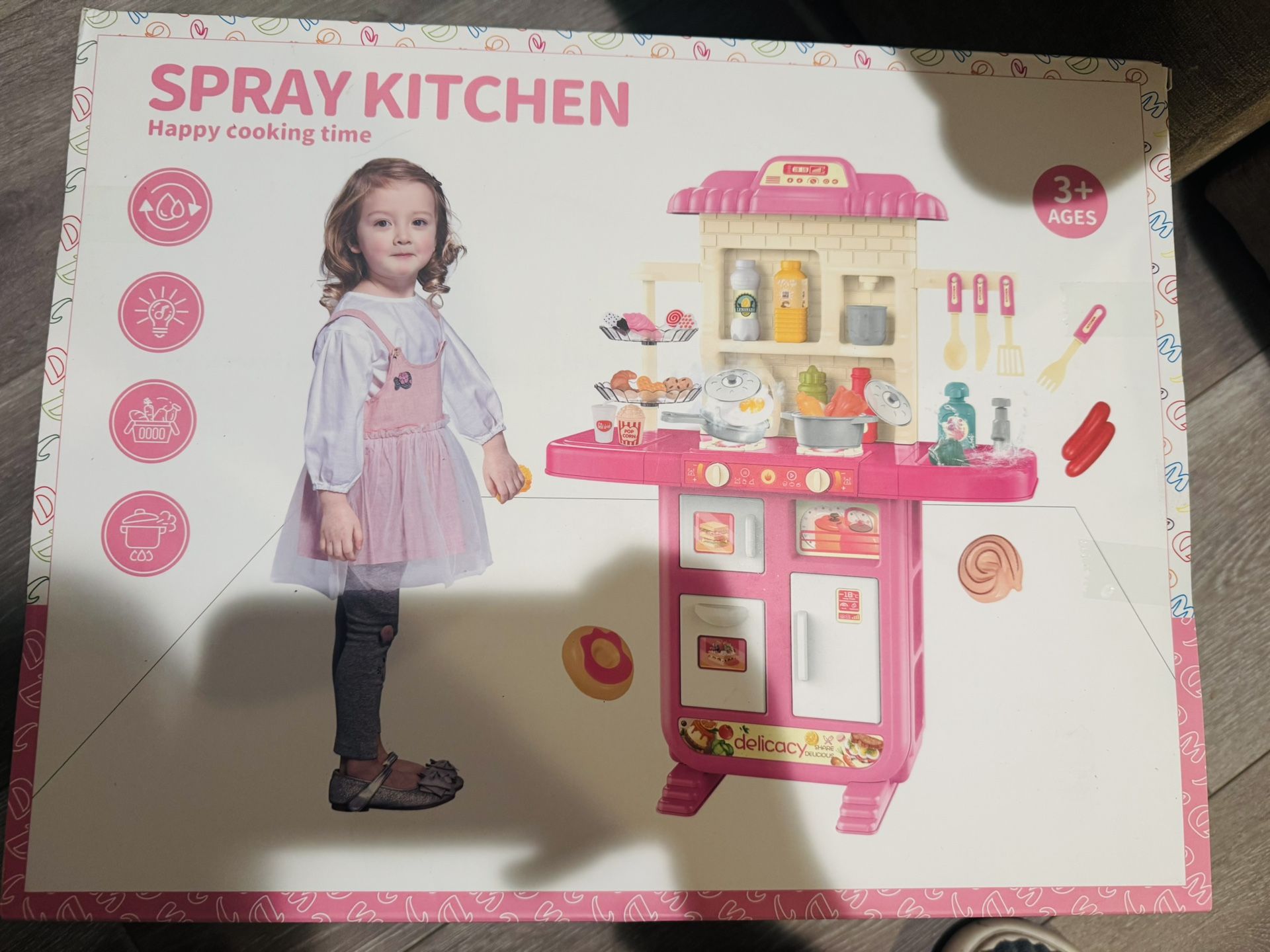 Play Kitchen for Girls & Boys - Realistic Toy Kitchen Set with Lights, Sounds, & Water Circulation