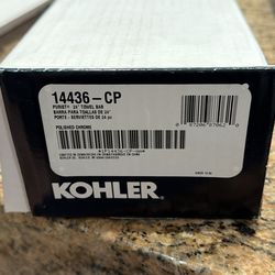Kohler Purist 24” towel bar brand new in box. Polished Chrome.