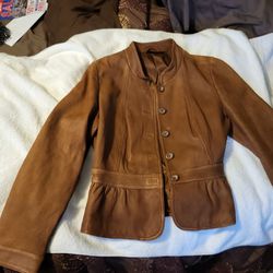 Ladies Fashion Leather Buttons Jacket