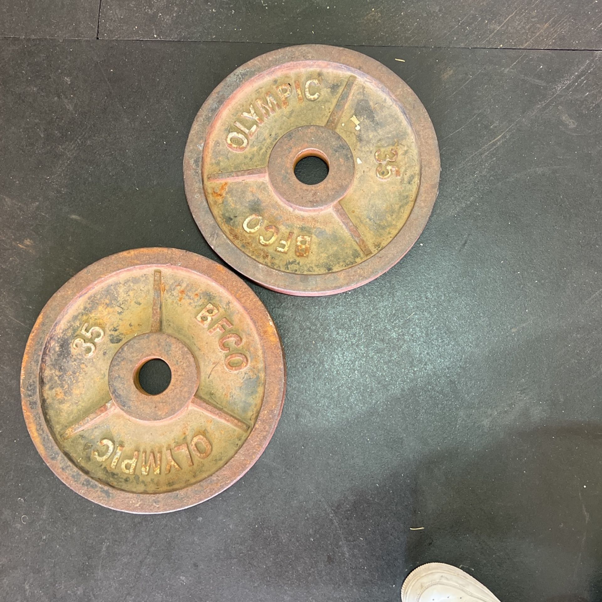 A Pair of 35lb Olympic Weights