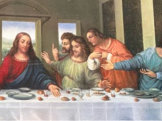 Large Framed The Last Supper Religious Wall Art Print Jesus 40 x 15 Inches