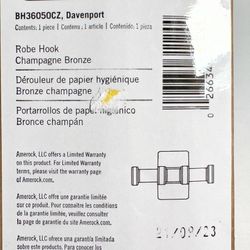 Amerock BH36050 Davenport Single Robe Hook - Champagne Bronze