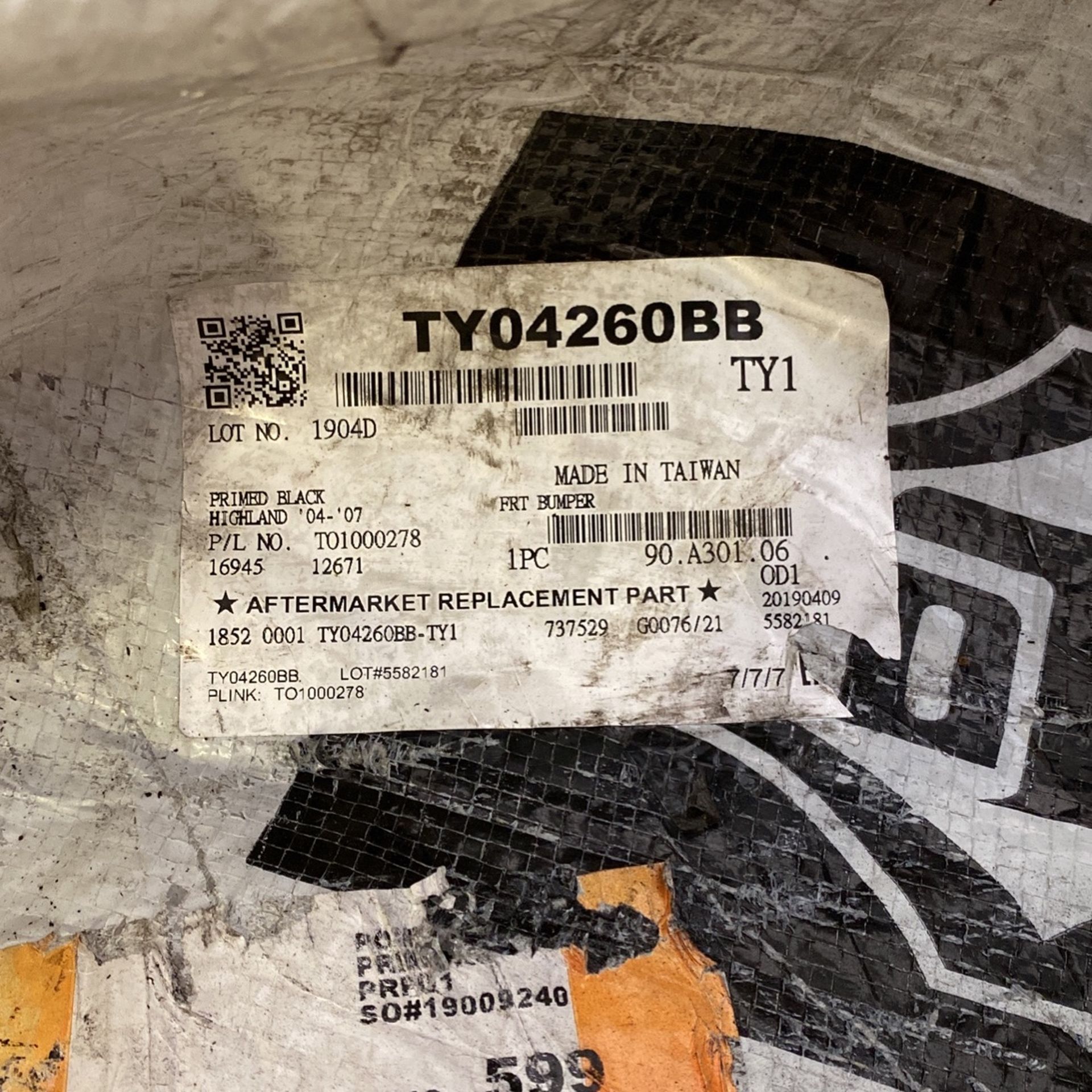 New Front Bumper Toyota Highlander 04-07