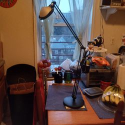 Lamp Desk Adjustable.  Black Iron.