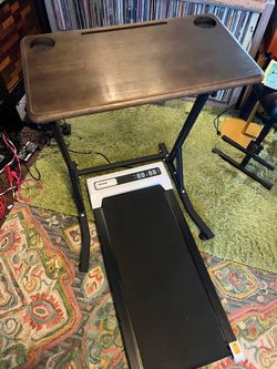 Adjustable workstation and under desk treadmill