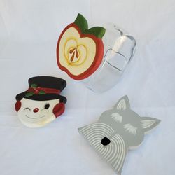 Glass Canister With 3 Interchangeable Lids