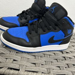Jordan 1 Mid Black Royal Blue (GS)