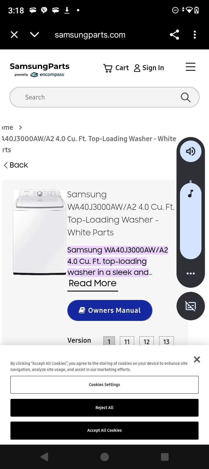 Samsung Top Load Washer 
