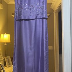 Lilac-Purple Long Dress & Shoes