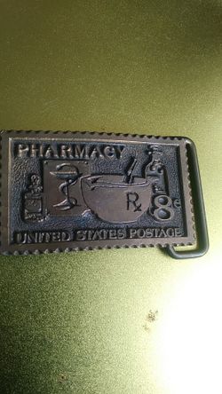 Solid brass post office belt buckle