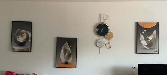 Wall clock with art that matches