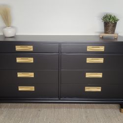 Vintage MCM Solid Cherry Wood 8- Drawer Dresser