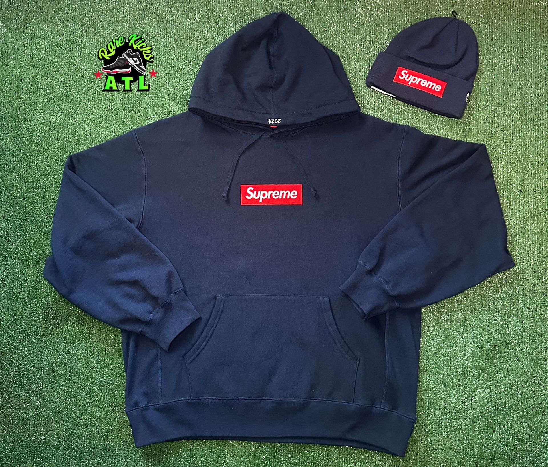 Supreme Box Logo Navy Hoodie Sizes Large & XXL