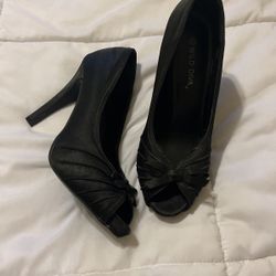 Black Open Toe Heels