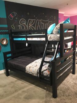 Brand New Wooden Black Bunkbed Twin Full $50 Down Takes It Home Today!