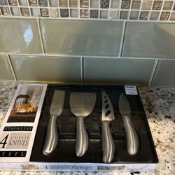 Stainless Steel Cheese Knives – Set of 4
