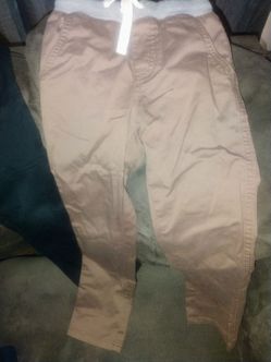Khaki Jogger Pants with Drawstring Waist