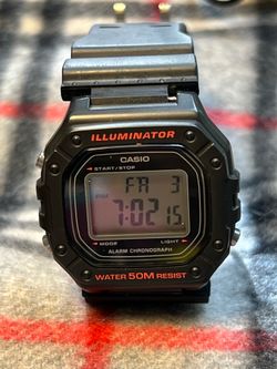 Casio W218h- black with upgraded band