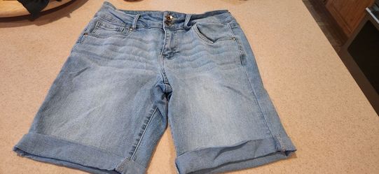 High-Waist Paper Bag Denim Shorts