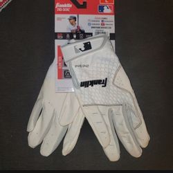 Brand New With Package FRANKLIN 2ND SKINZ BASEBALL BATTING GLOVES WHITE MEN SIZE LARGE
