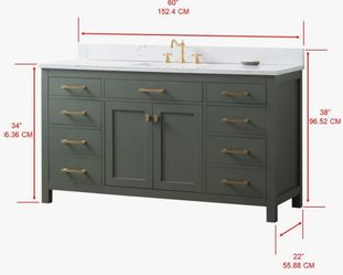60 Inch Single Sink Bath Vanity 