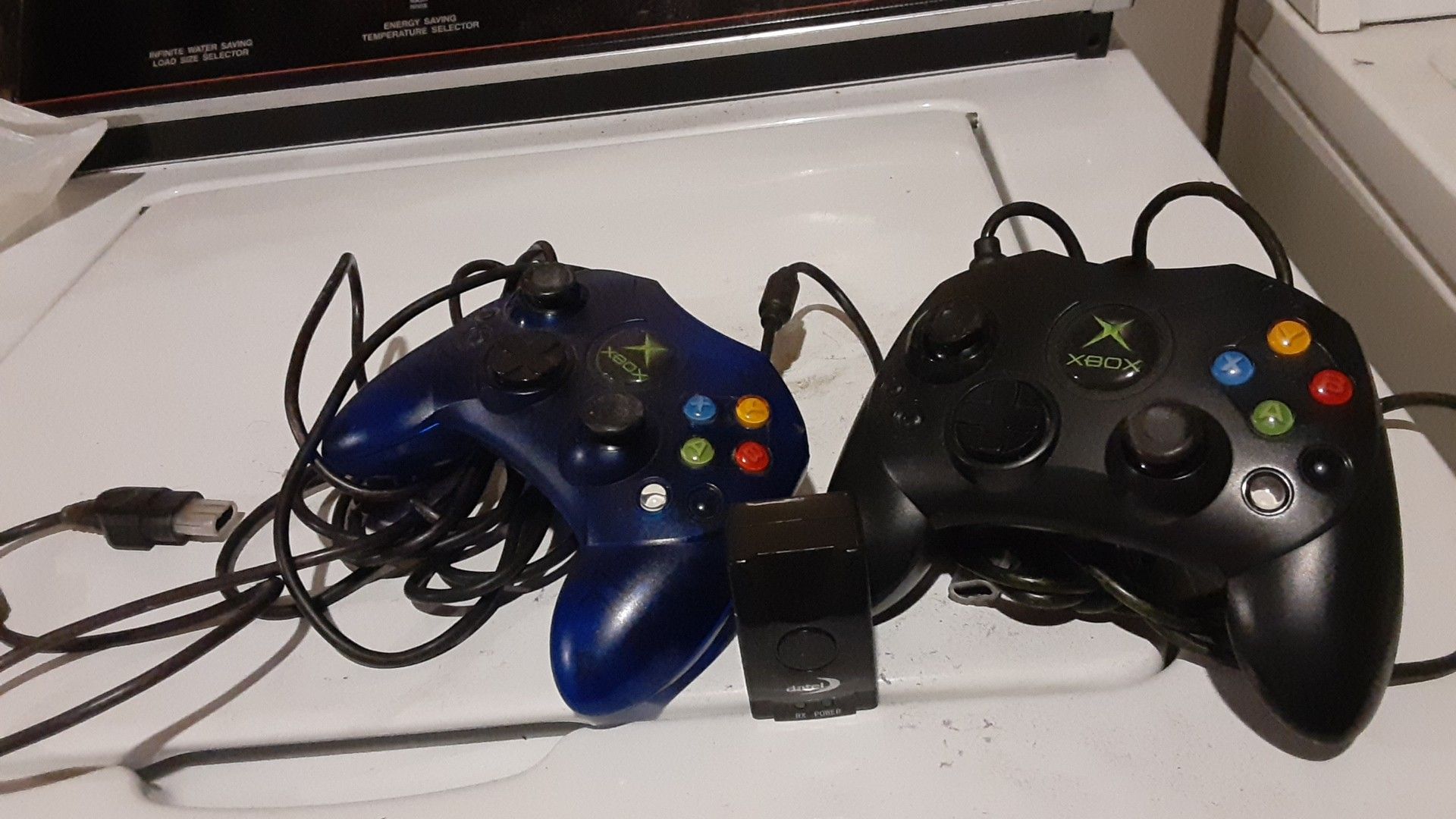 2 wired xbox controllers for original xbox.