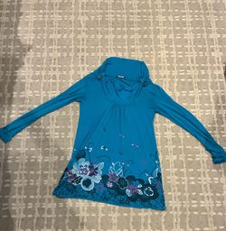 Mini Floral Blue dress/shirt 