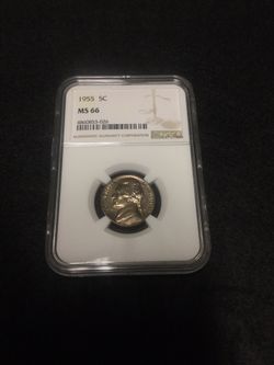 Rare 1955 NGC Graded MS 66 Nickel (Low Population)