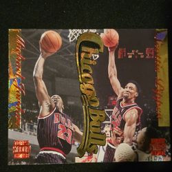 1996-97 Stadium Club Fusion Michael Jordan #F1 Scottie Pippen #F9 Die Cut Set!