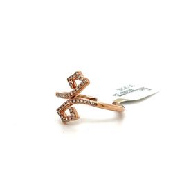 10kt Rose Gold Diamond Ring Open Swoop .12ctw Size 6 2.55grams 153814 28