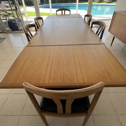 Mid Century Danish Dining Table + 6 Chairs