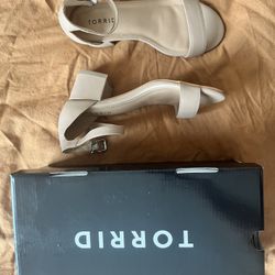 Torrid Double Strap Block Heel 7.5 (nude)