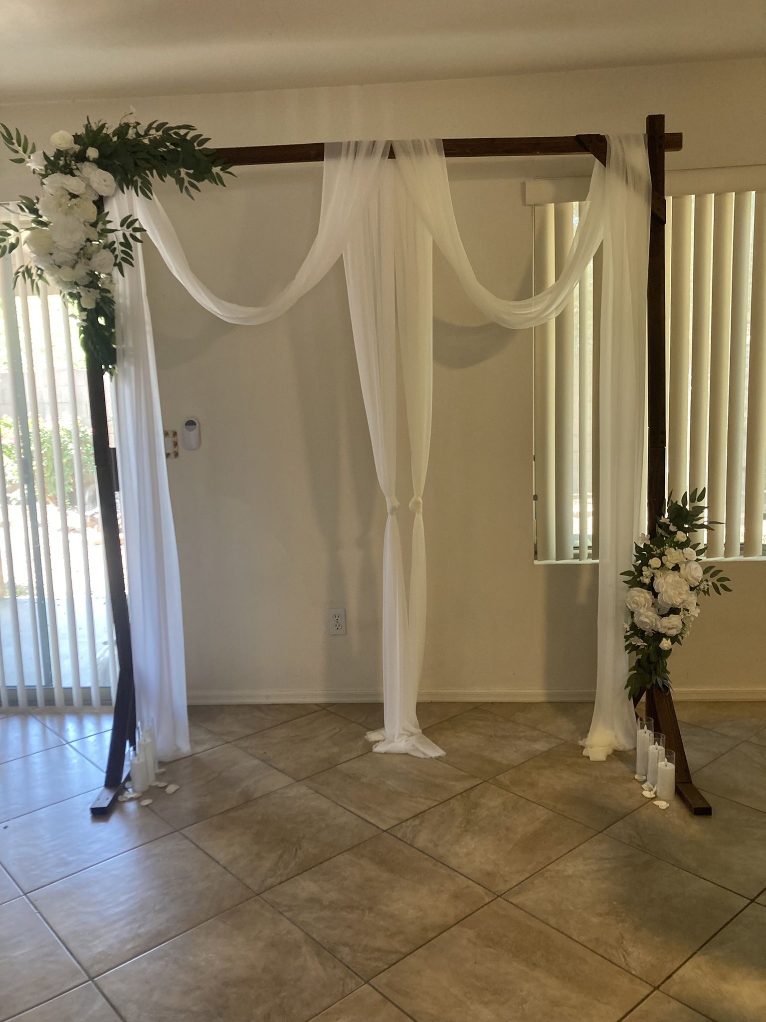 Wedding/ Occasion Flowers, Drapes, And Arch
